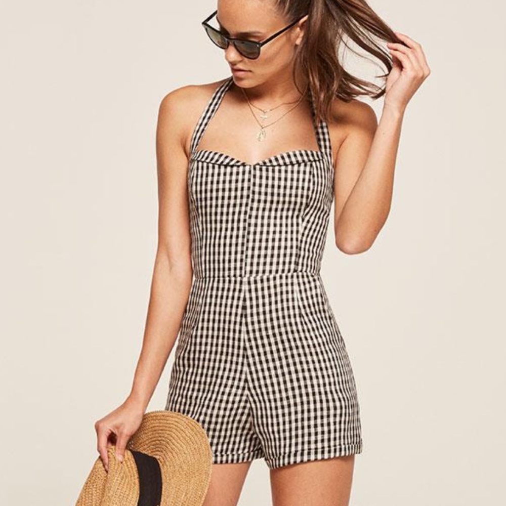 Reformation Bettie Romper 100% linen